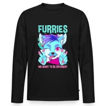 Furries we want to be different I Furries Fandom - Männer Premium Bio Langarmshirt - Schwarz - Vorne - Nico (187cm)