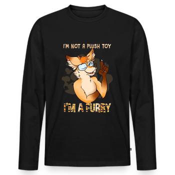 I'm not a plush toy I'm a Furry I Furries Fandom - Männer Premium Bio Langarmshirt - Schwarz - Vorne - Nico (187cm)