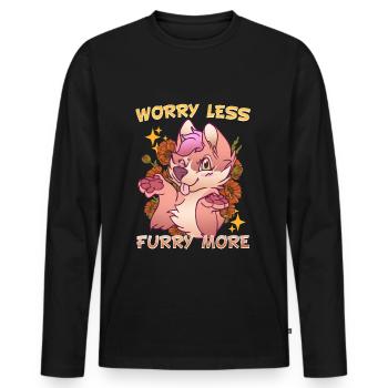 Worry less Furry more I Fursona Cosplay Fandom - Men's Premium Organic Long Sleeve Shirt - black - Front - Nico (187cm)