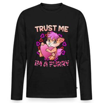 Trust me I'm a Furry I Furries Cosplay Fandom - Men's Premium Organic Long Sleeve Shirt - black - Front - Nico (187cm)