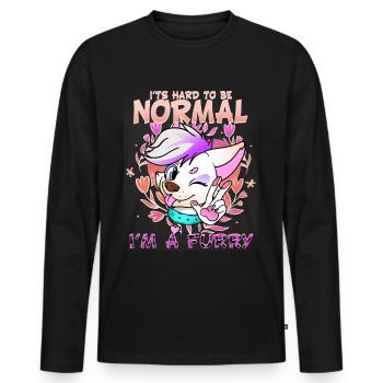 It's hard to be normal I'm a Furry I Cosplay - Männer Premium Bio Langarmshirt - Schwarz - Vorne - Nico (187cm)