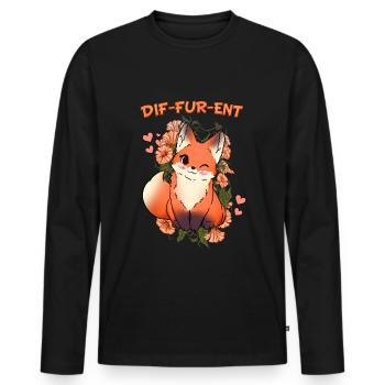 Dif-Fur-Ent I Furry Fandom I Furries Cosplay - Männer Premium Bio Langarmshirt - Schwarz - Vorne - Nico (187cm)