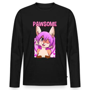 Pawsome I Furry Fandom Cospaly - Männer Premium Bio Langarmshirt - Schwarz - Vorne - Nico (187cm)