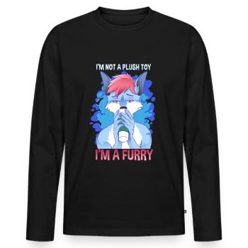 I'm not a plush toy I'm a Furry I Furries Fandom - Männer Premium Bio Langarmshirt - Schwarz - Vorne - Nico (187cm)