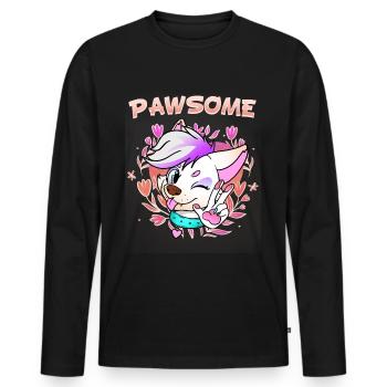 Pawsome I Furry Fandom Cospaly - Männer Premium Bio Langarmshirt - Schwarz - Vorne - Nico (187cm)