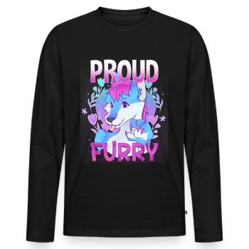 Proud Furry I Furries Cosplay Fandom - Männer Premium Bio Langarmshirt - Schwarz - Vorne - Nico (187cm)