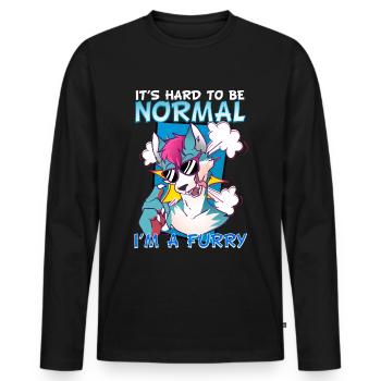 C’est difficile d’être normal, je suis un cosplay à fourrure - T-shirt manches longues Premium bio Homme - noir - Devant - Nico (187cm)