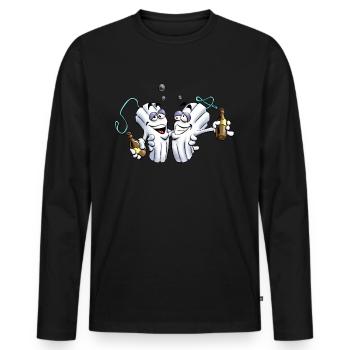 AD - Drunk Tampons - Fun Design für Sie und Ihn - - Männer Premium Bio Langarmshirt - Schwarz - Vorne - Nico (187cm)