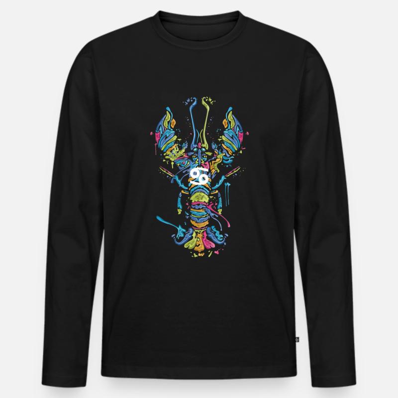 Sternzeichen Krebs Geburtstag Zodiac Geschenk - Männer Premium Bio Langarmshirt - Schwarz