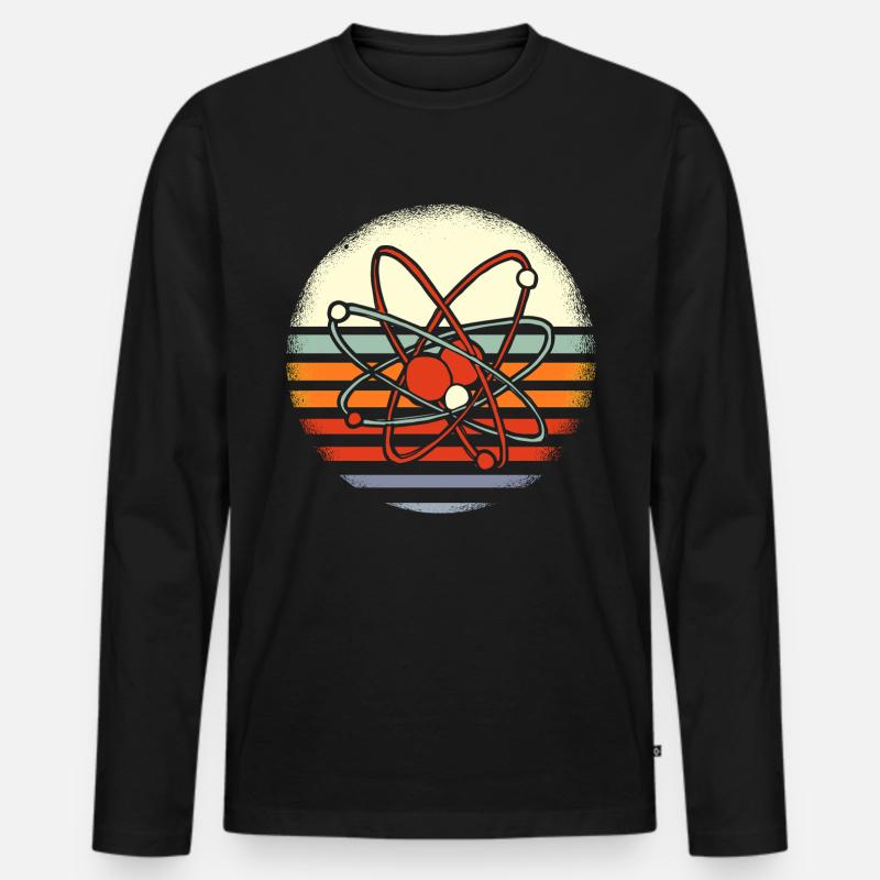 Science atom molecule physics - Men's Premium Organic Long Sleeve Shirt - black