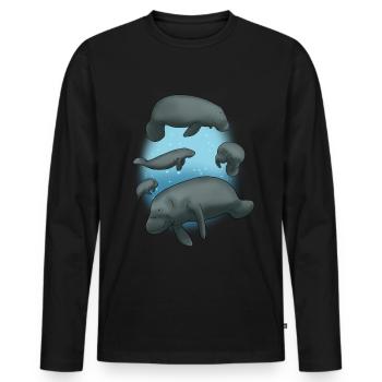 Manatee Underwater Shirt Manatee Manatee - Men's Premium Organic Long Sleeve Shirt - black - Front - Nico (187cm)