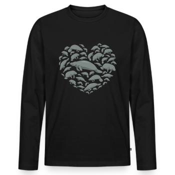 Manatee shirt women manatee manatee - Men's Premium Organic Long Sleeve Shirt - black - Front - Nico (187cm)