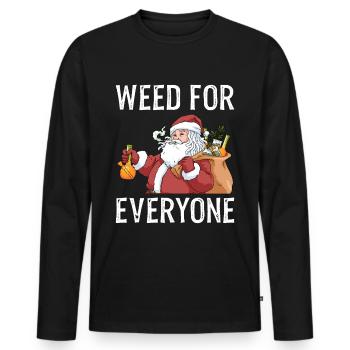 Weed Shirt Cannabis Weihnachten Marijuana Kiffer - Männer Premium Bio Langarmshirt - Schwarz - Vorne - Nico (187cm)