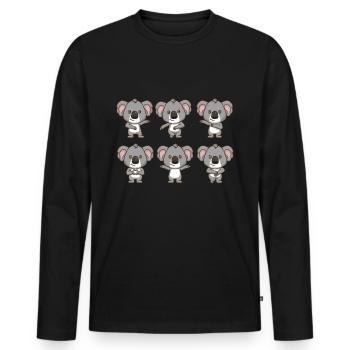 Koala Gift Women Australie Eucalyptus Koala - T-shirt manches longues Premium bio Homme - noir - Devant - Nico (187cm)