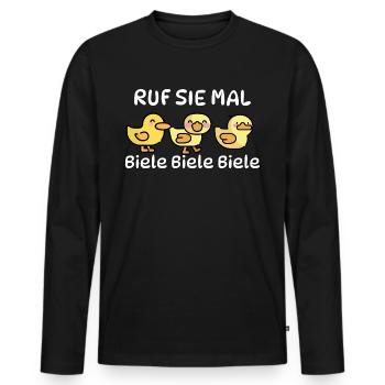Ruf Sie mal Biele Biele Biele - Männer Premium Bio Langarmshirt - Schwarz - Vorne - Nico (187cm)