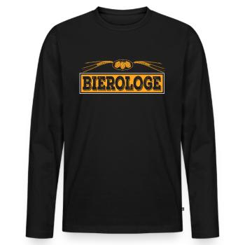 Bierologe cadeau Bavière de bière drôles de phrases - T-shirt manches longues Premium bio Homme - noir - Devant - Nico (187cm)