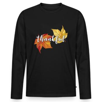 Golden autumn. Beautiful season. Colorful foliage - Men's Premium Organic Long Sleeve Shirt - black - Front - Nico (187cm)