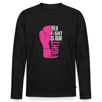 Votre combat est le nôtre - T-shirt manches longues Premium bio Homme - noir - Devant - Nico (187cm)