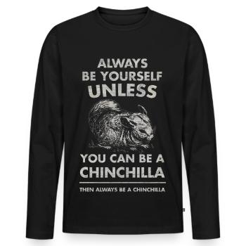 Chinchilla - Männer Premium Bio Langarmshirt - Schwarz - Vorne - Nico (187cm)