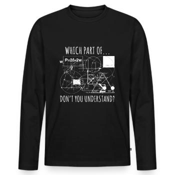 Physik Maschinenbau komplizierte Formeln Nerd - Männer Premium Bio Langarmshirt - Schwarz - Vorne - Nico (187cm)