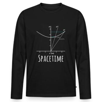 Physik Spacetime lustiges Nerd Shirt - Männer Premium Bio Langarmshirt - Schwarz - Vorne - Nico (187cm)