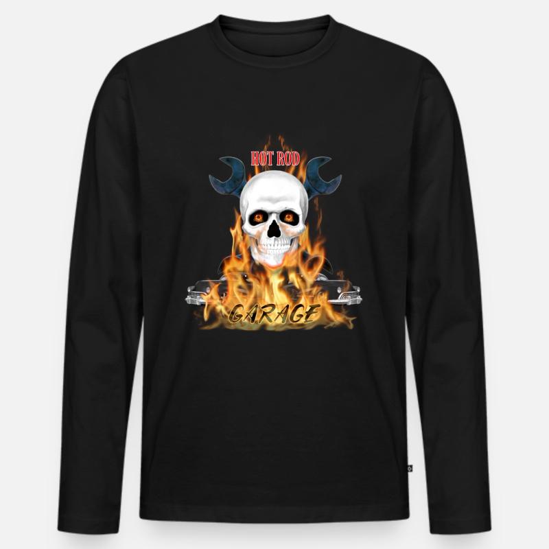 Werkstatt Schrauber - Männer Premium Bio Langarmshirt - Schwarz
