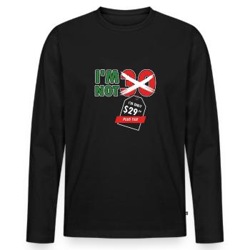 30 Birthday - Men's Premium Organic Long Sleeve Shirt - black - Front - Nico (187cm)