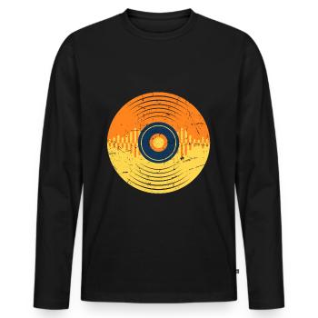 Vinyl-Schallplatte LP Musikproduzent Wellenform - Männer Premium Bio Langarmshirt - Schwarz - Vorne - Nico (187cm)