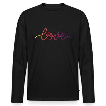 Dog Paw Love Rescue Dog Mom - Men's Premium Organic Long Sleeve Shirt - black - Front - Nico (187cm)