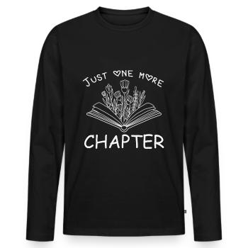 Bookworm's Delight – Just One More Chapter - Men's Premium Organic Long Sleeve Shirt - black - Front - Nico (187cm)