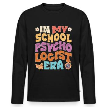 À l’époque des psychologues de mon école - T-shirt manches longues Premium bio Homme - noir - Devant - Nico (187cm)