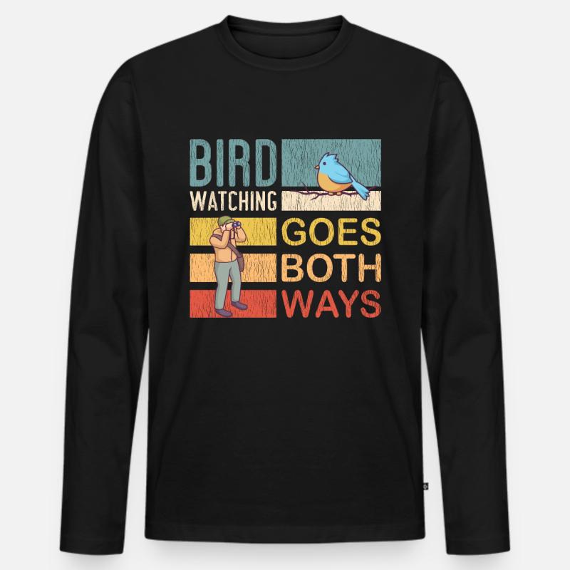 Vogelbeobachtung Birdwatching Vogel Geschenk - Männer Premium Bio Langarmshirt - Schwarz