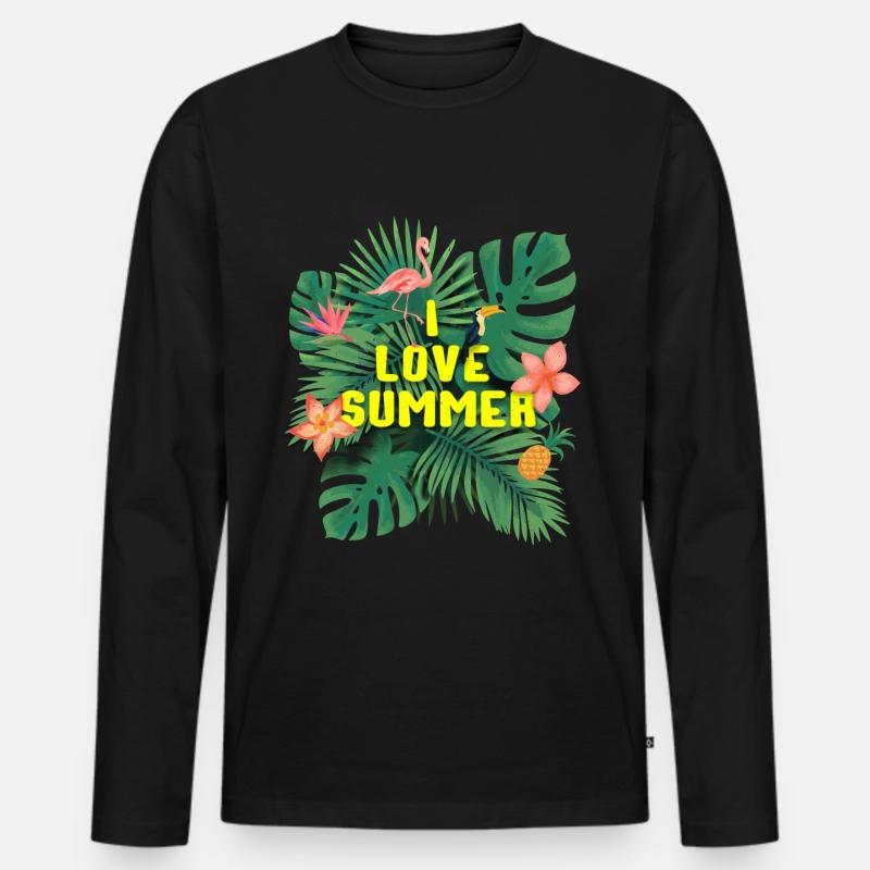 Ich liebe Summen - Männer Premium Bio Langarmshirt - Schwarz