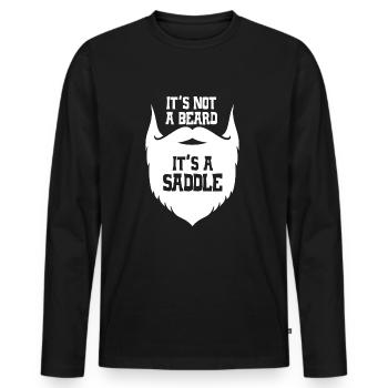 It's not a beard, it's a saddle beard bearded - Men's Premium Organic Long Sleeve Shirt - black - Front - Nico (187cm)