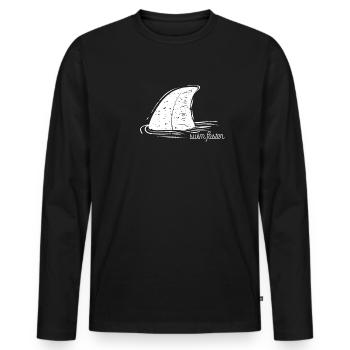 Swim Faster Haifischflosse Hai Shark Tier Animal - Männer Premium Bio Langarmshirt - Schwarz - Vorne - Nico (187cm)