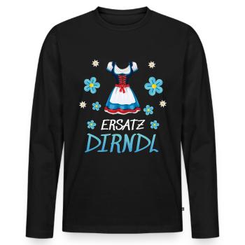 Dirndl Ersatz - Männer Premium Bio Langarmshirt - Schwarz - Vorne - Nico (187cm)