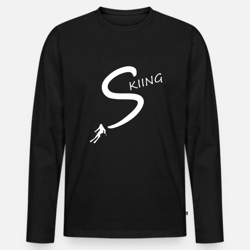 skiing - Männer Premium Bio Langarmshirt - Schwarz