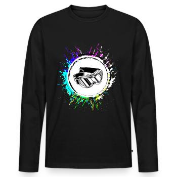 Skibrille icon - Männer Premium Bio Langarmshirt - Schwarz - Vorne - Nico (187cm)