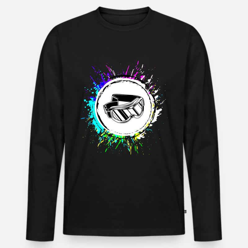 Skibrille icon - Männer Premium Bio Langarmshirt - Schwarz