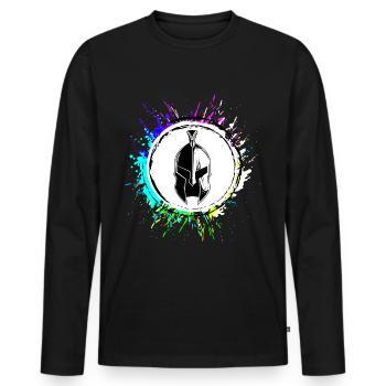 Casque Spartan - T-shirt manches longues Premium bio Homme - noir - Devant - Nico (187cm)