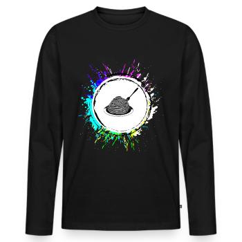 Spaghetti symbol - Men's Premium Organic Long Sleeve Shirt - black - Front - Nico (187cm)