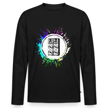 Juke-box Symbole de basse - T-shirt manches longues Premium bio Homme - noir - Devant - Nico (187cm)
