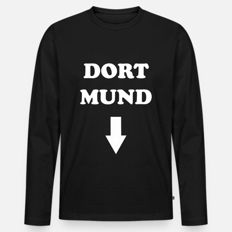 DORT MUND - Männer Premium Bio Langarmshirt - Schwarz
