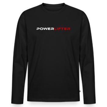 Powerlifter 1 - T-shirt manches longues Premium bio Homme - noir - Devant - Nico (187cm)