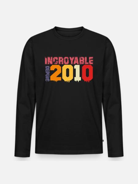 awesome since 2010 - T-shirt manches longues Premium bio Homme - noir
