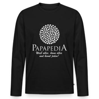 papapedia wikpedia papa papa cadeau nouveau papa - T-shirt manches longues Premium bio Homme - noir - Devant - Nico (187cm)