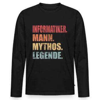 Informatiker Informatik Vintage - Männer Premium Bio Langarmshirt - Schwarz - Vorne - Nico (187cm)