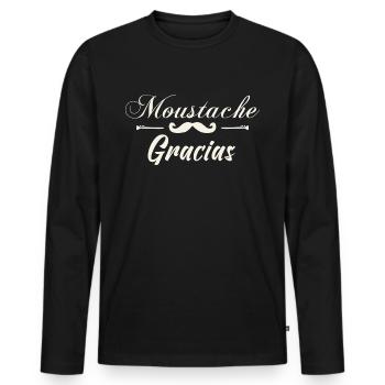 Moustache Gracias - Meilleur idée pour un cadeau. - T-shirt manches longues Premium bio Homme - noir - Devant - Nico (187cm)