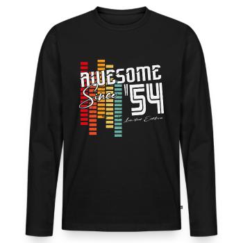 1954 geboren Vintage Retro Geburtstag Geschenk - Männer Premium Bio Langarmshirt - Schwarz - Vorne - Nico (187cm)