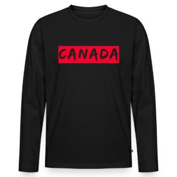 Canada - T-shirt manches longues Premium bio Homme - noir - Devant - Nico (187cm)